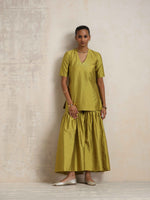 Thumbnail for trueBrowns Green Silk Sharara Dupatta Set
