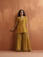 Thumbnail for trueBrowns Gold Tissue Sharara Dupatta Set