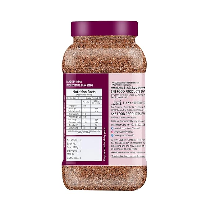 Yum Yum Roasted & Salted Flax Seeds Jar - Dista