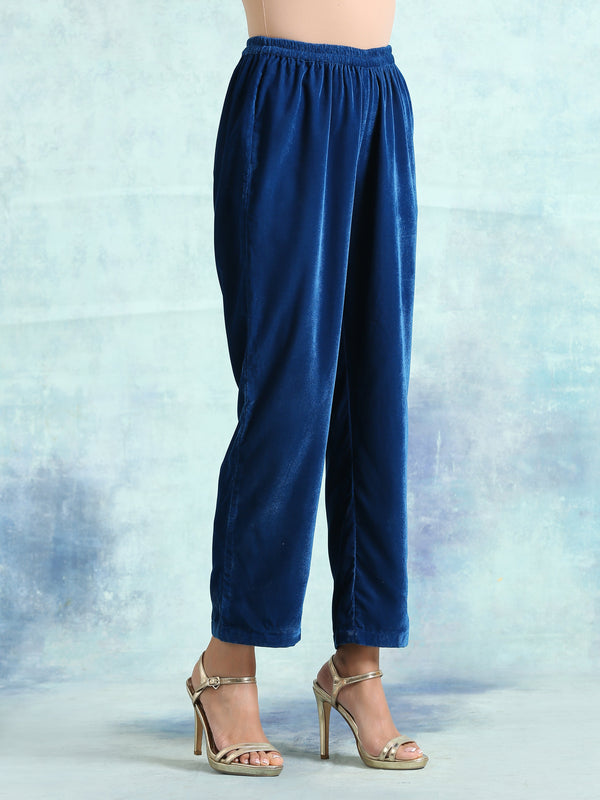 trueBrowns Blue Velvet Pant - Distacart