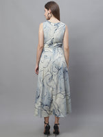 Thumbnail for Jainish Women's Blue Printed A-Line Dresses - Distacart