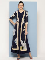 Thumbnail for Ahalyaa Floral Printed Maxi Empire Ethnic Dress - Distacart
