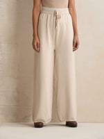 Thumbnail for trueBrowns Ivory Woollen Flared Pants