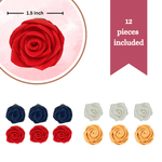 Thumbnail for confect edible sugar roses cake toppers for cupcakes doughnut cake decorations pack of 12 j4 roses 04