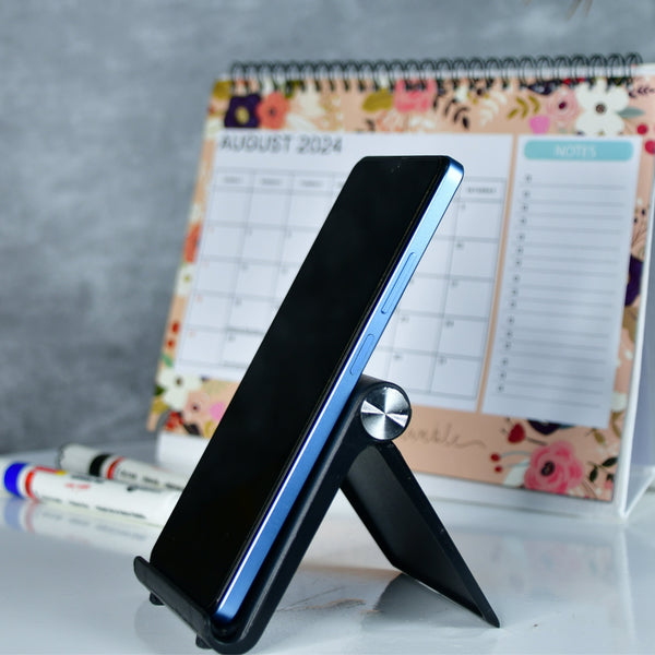 Sowpeace Trendy Adjustable Silver Tablet Stand with Black Hinges