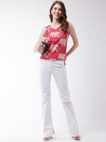 Thumbnail for InWeave Red Elephant Sleeveless Top