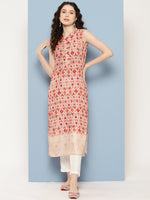 Thumbnail for Ahalyaa Women Ethnic Motifs Embroidered Gotta Patti Kurta - Distacart