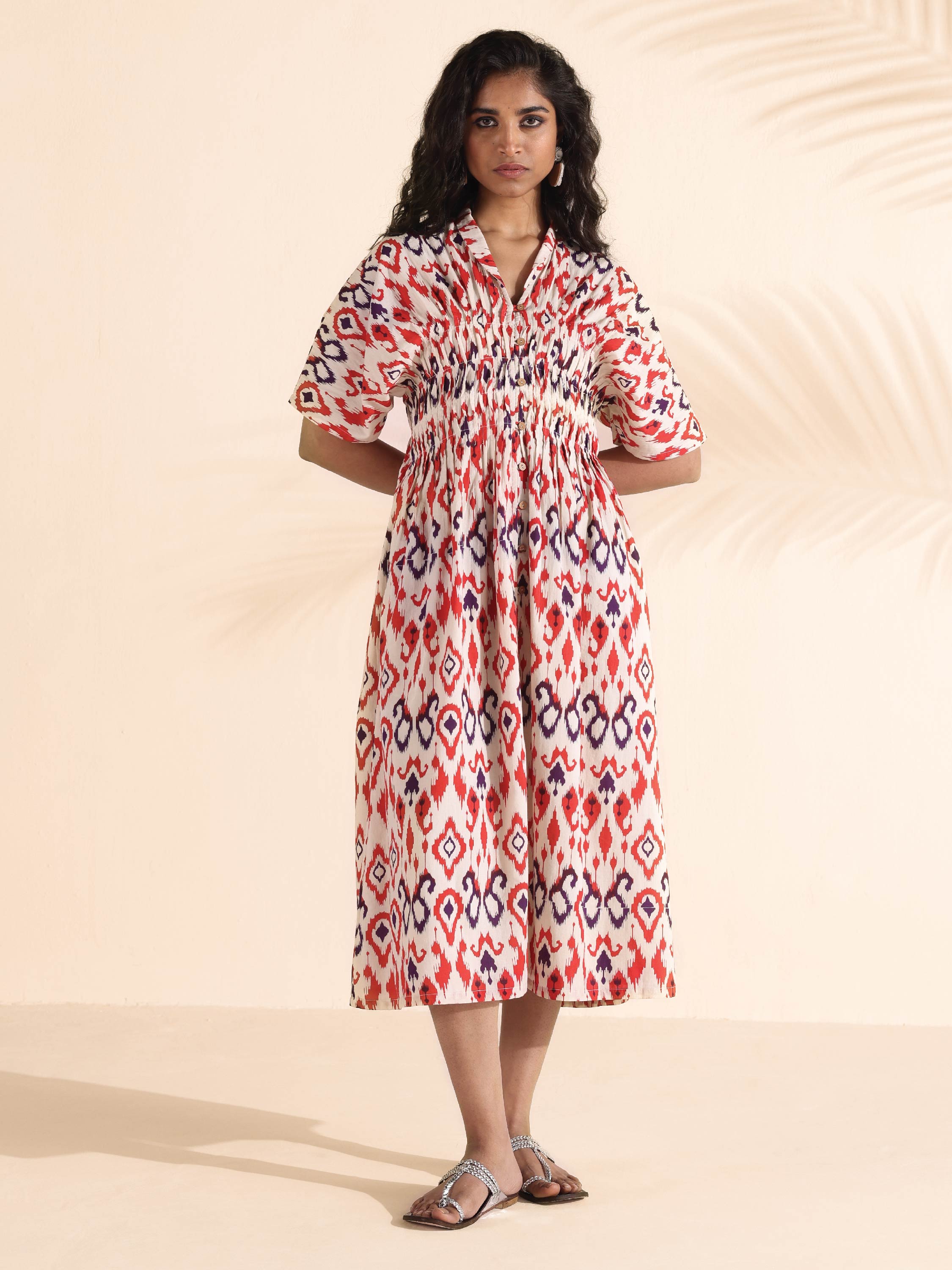 trueBrowns Carrot Cotton Ikat Dress - Distacart
