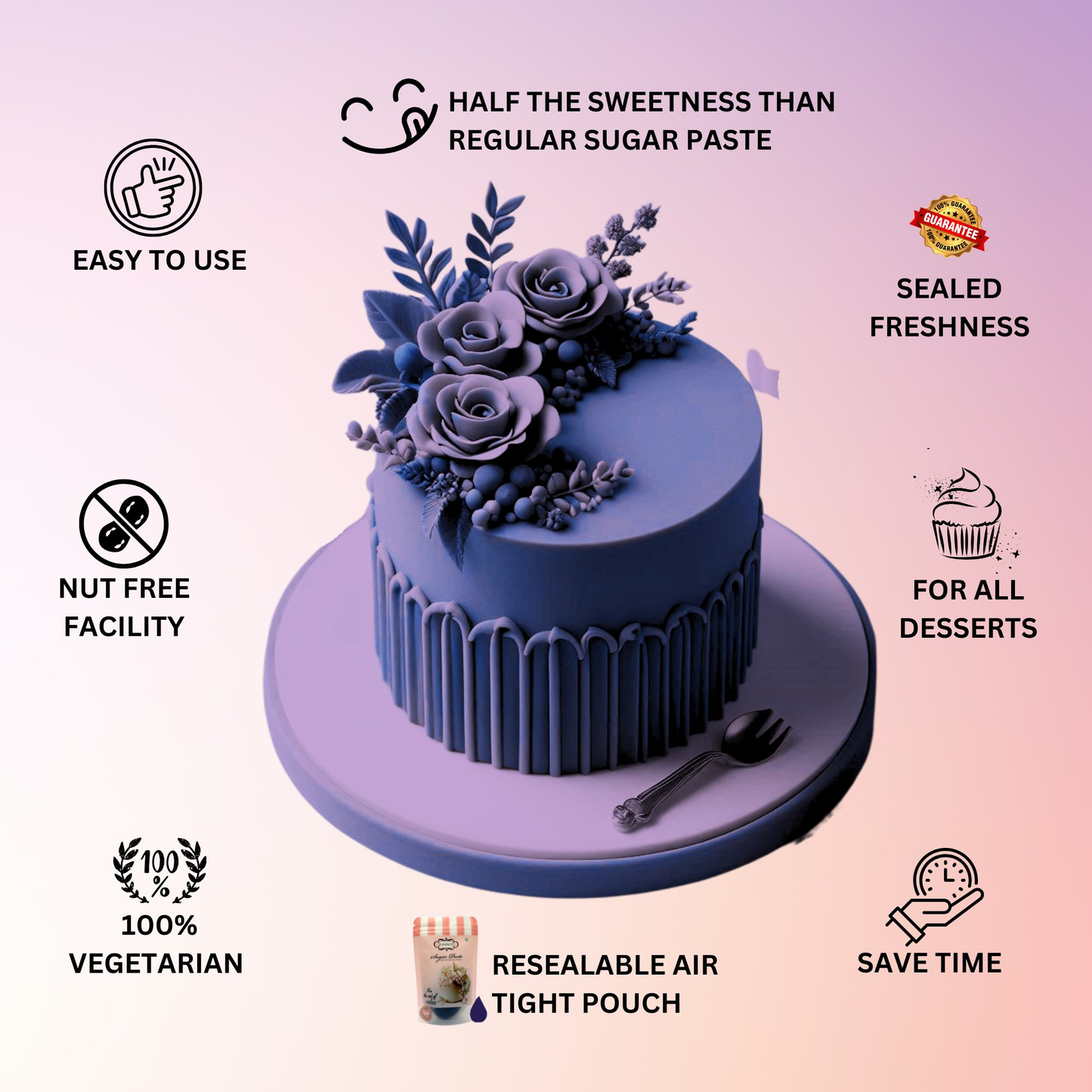 confect purple sugarpaste br b 250 gms b
