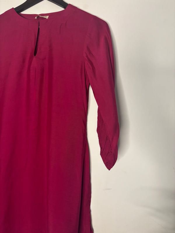 trueBrowns Pink Solid Muslin Top