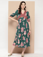 Thumbnail for Ahalyaa Women Floral Printed Empire Ethnic Dress - Distacart