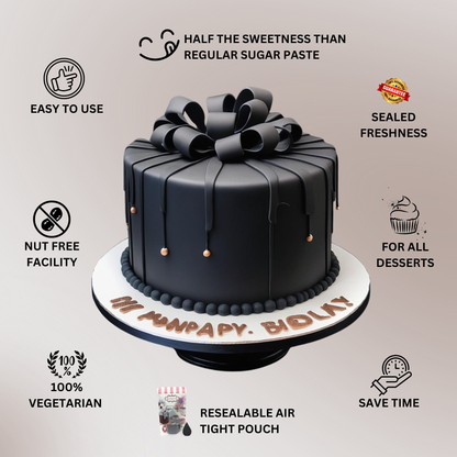 black fondant edible sugarpaste 1kg