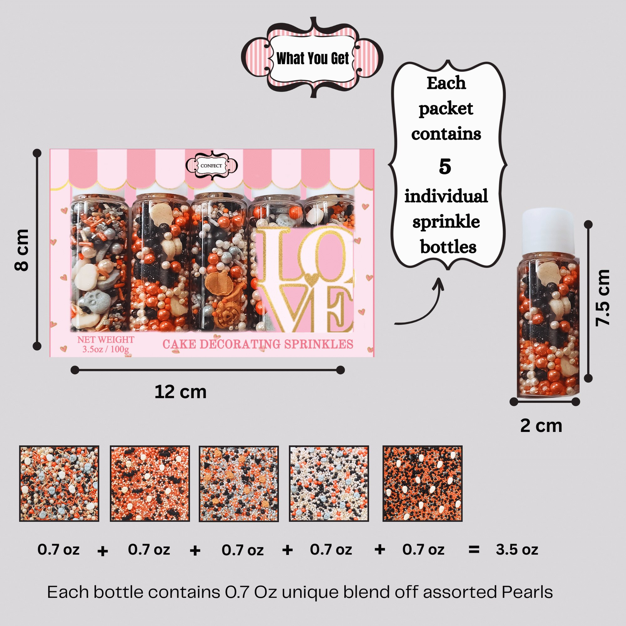 confect halloween sprinkles multipack 3 100 gms