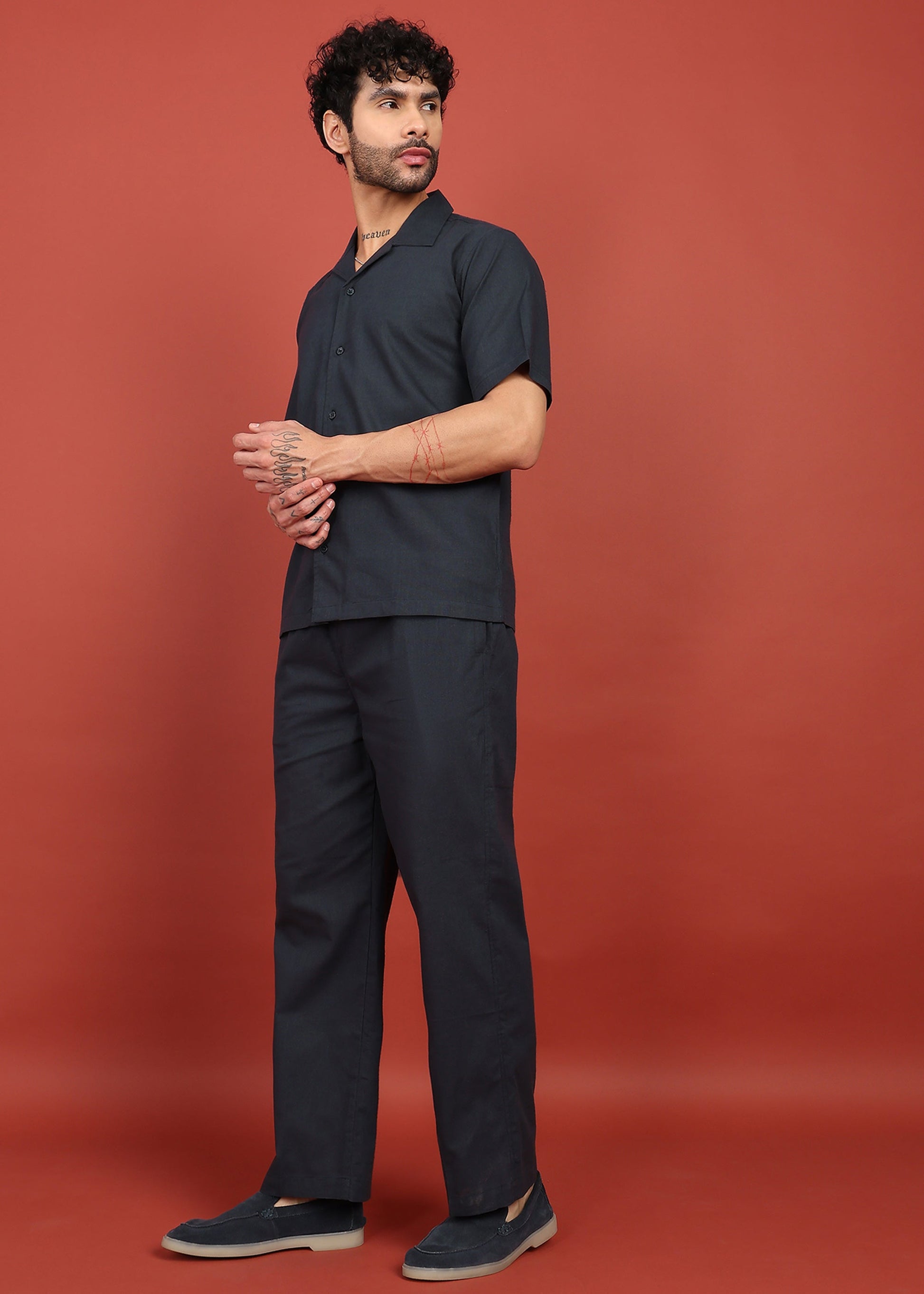 Fabmade Midnight Ease Shirt & Trouser Co-Ord Set - Distacart