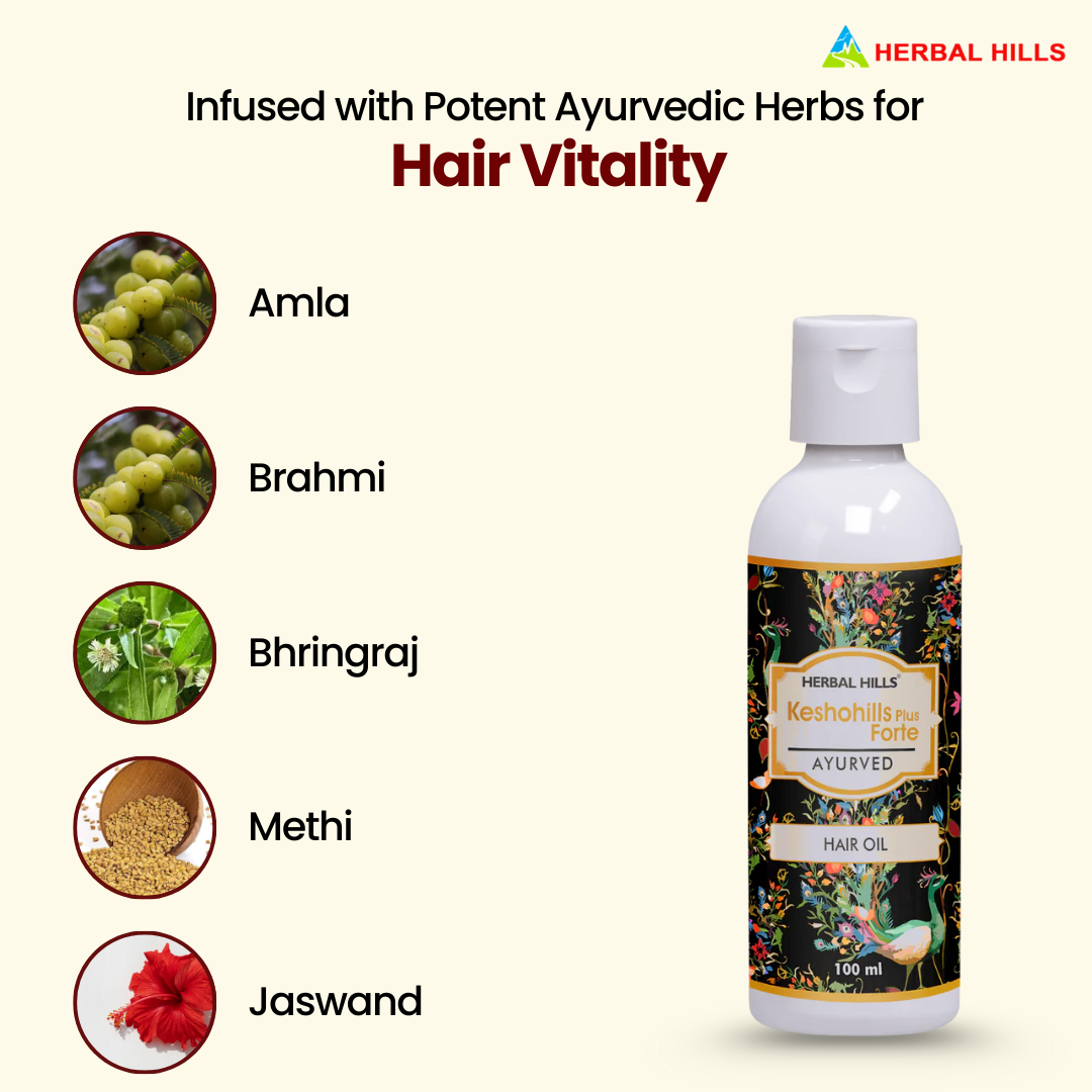 Herbal Hills Keshohills Plus Forte Ayurvedic Hair Oil - Distacart