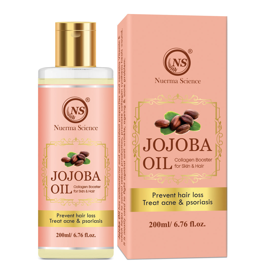 Nuerma Science Jojoba Oil: Your Ultimate Collagen Booster for Skin Glow & Hair Growth - Distacart