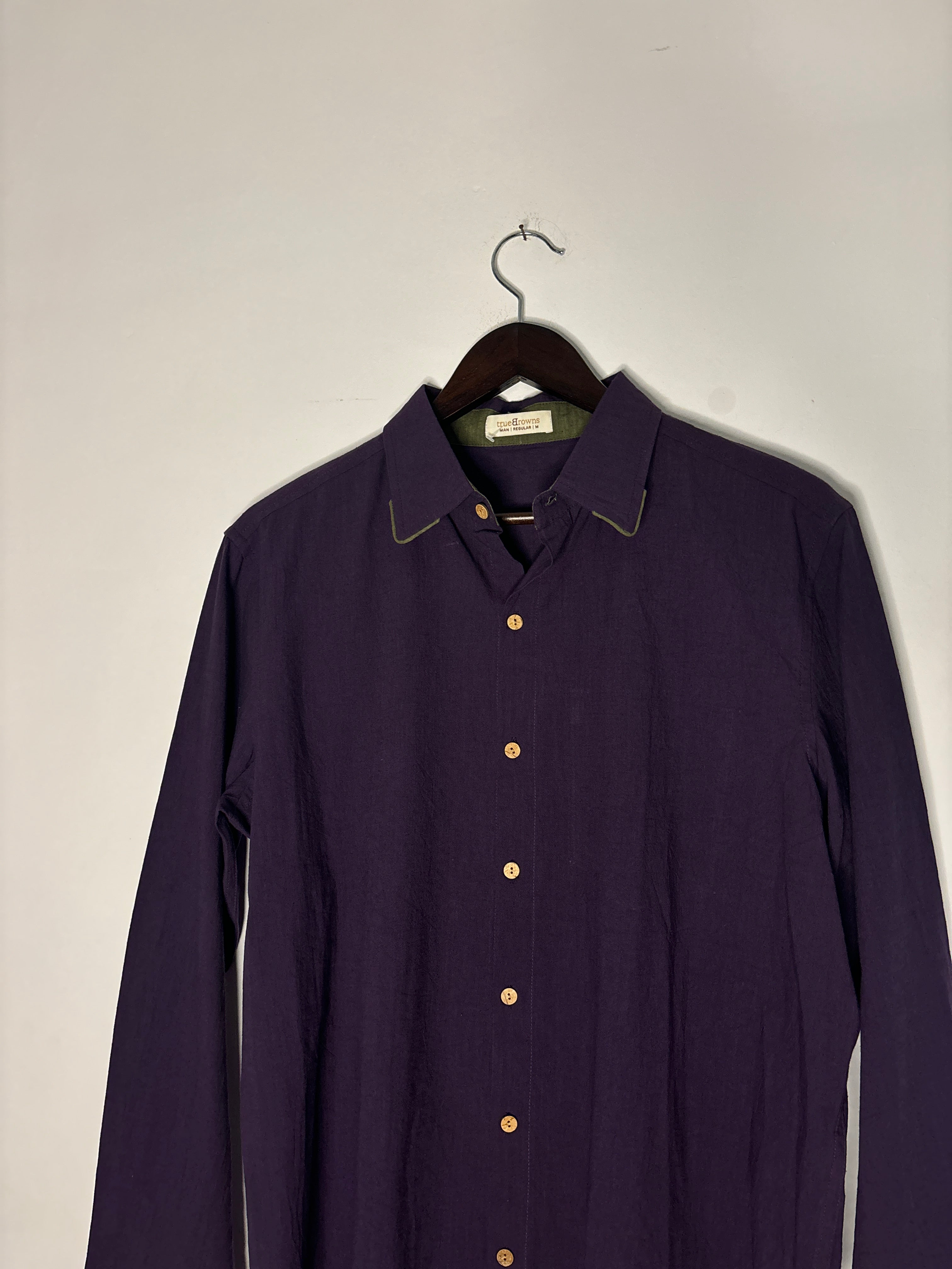 trueBrowns Purple Slub Men's Shirt - Distacart