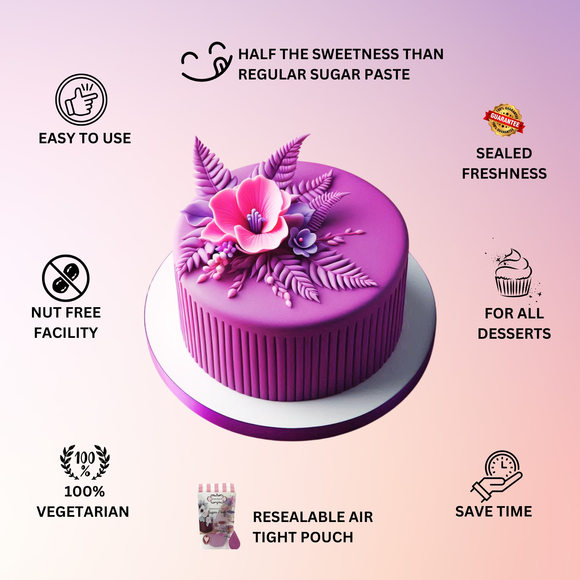 confect fuchsia pink sugarpaste br b 1 kg b