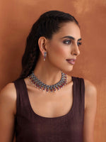 Thumbnail for trueBrowns Silver Tone Banjara Necklace Set - Distacart