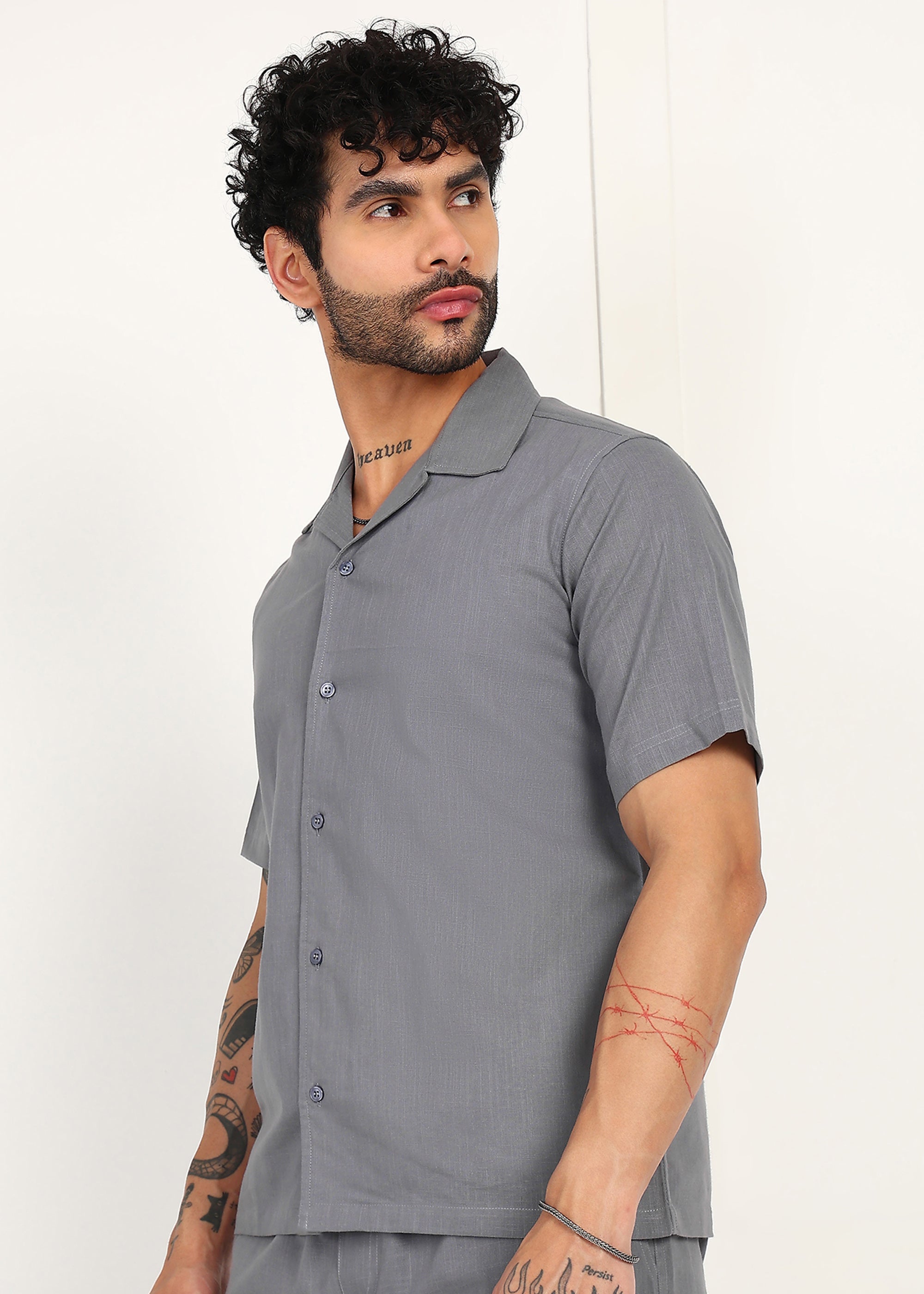 Fabmade Slate Ease Linen Co-Ord Set - Distacart