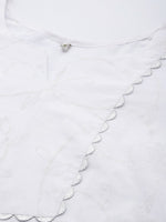 Thumbnail for Ahalyaa Women Self Design Pure Cotton Tunic With Palazzos - Distacart