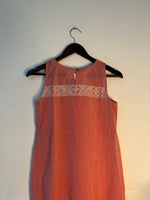 Thumbnail for trueBrowns Peach Slub Sleeveless Kurta