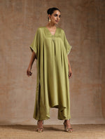 Thumbnail for trueBrowns Light Green Modal Satin Kaftan Kurta Set - Distacart