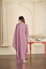 Thumbnail for BulBul Preksha Mauve & Green Embroidered Roman Silk Salwar Suit