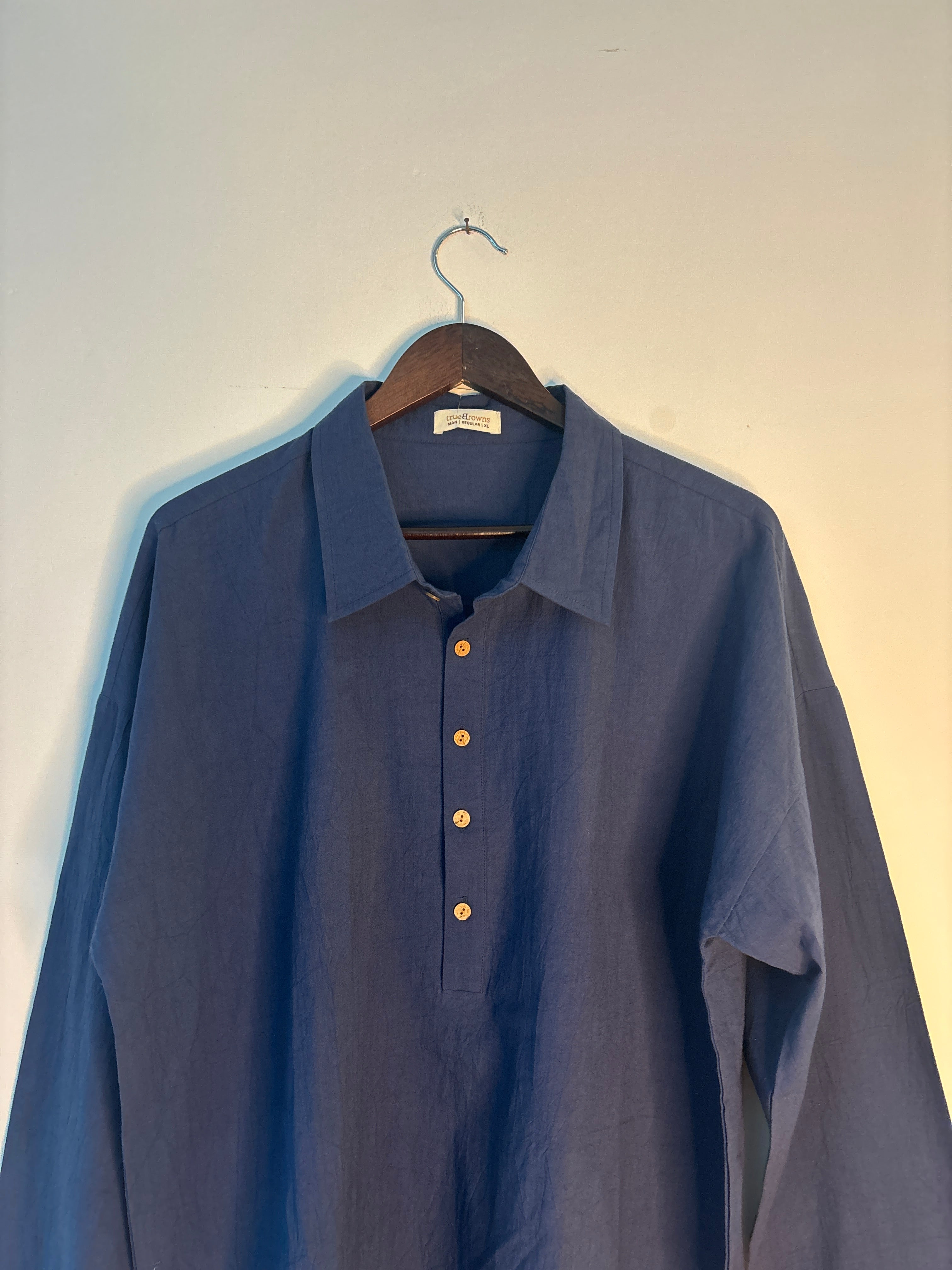 trueBrowns Blue Men's Shirt Kurta - Distacart