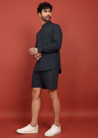 Fabmade Onyx Noir Short Kurta Co-Ord Set - Distacart