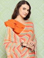 Thumbnail for Ahalyaa Leheriya Poly Chiffon Saree - Distacart