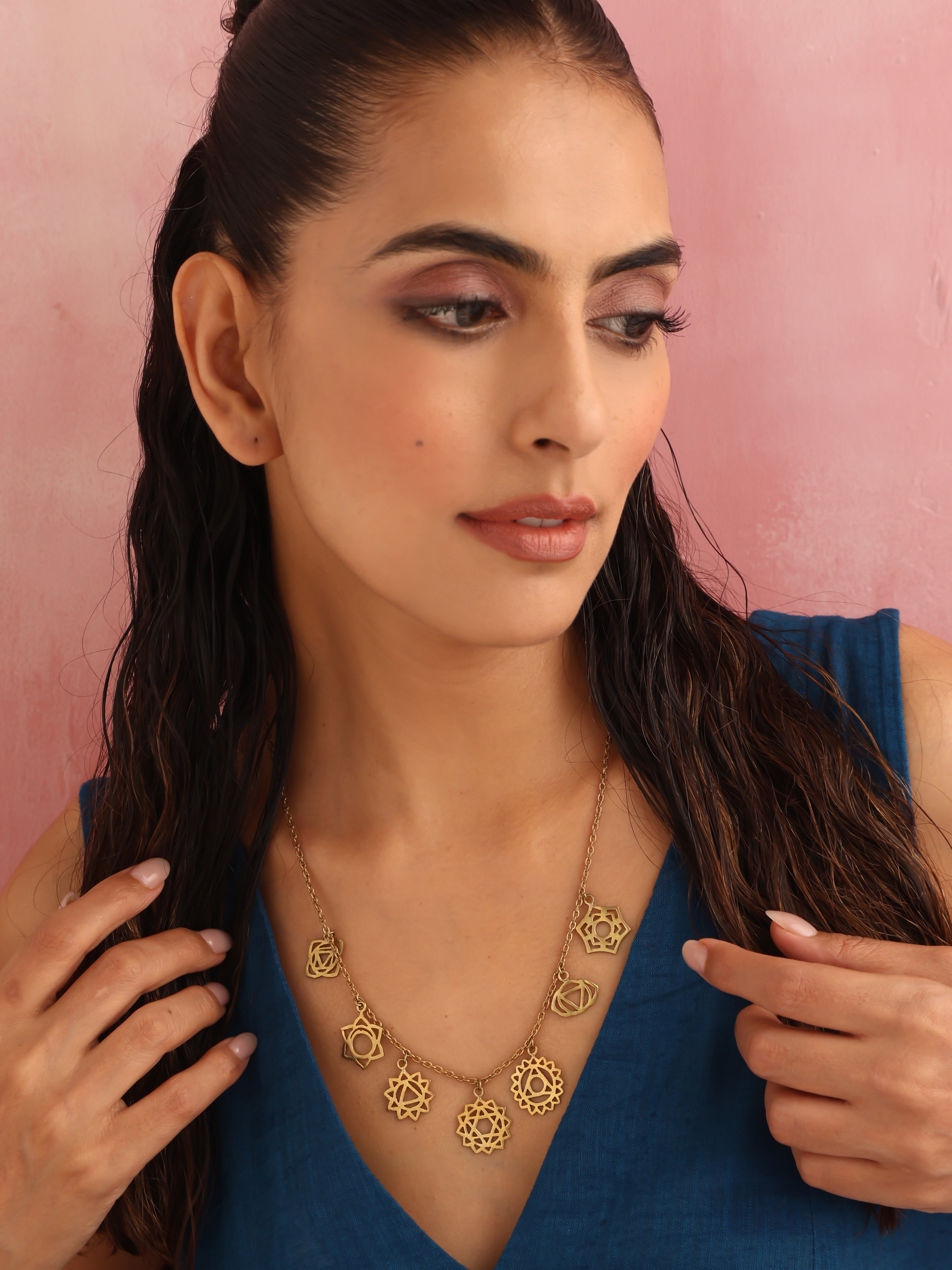 trueBrowns Brass Dangle Necklace - Distacart