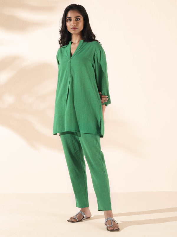 trueBrowns Green Cotton Relaxed Co-ord Set - Distacart