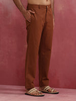 Thumbnail for trueBrowns Men's Brown Cotton Twill Pants - Distacart
