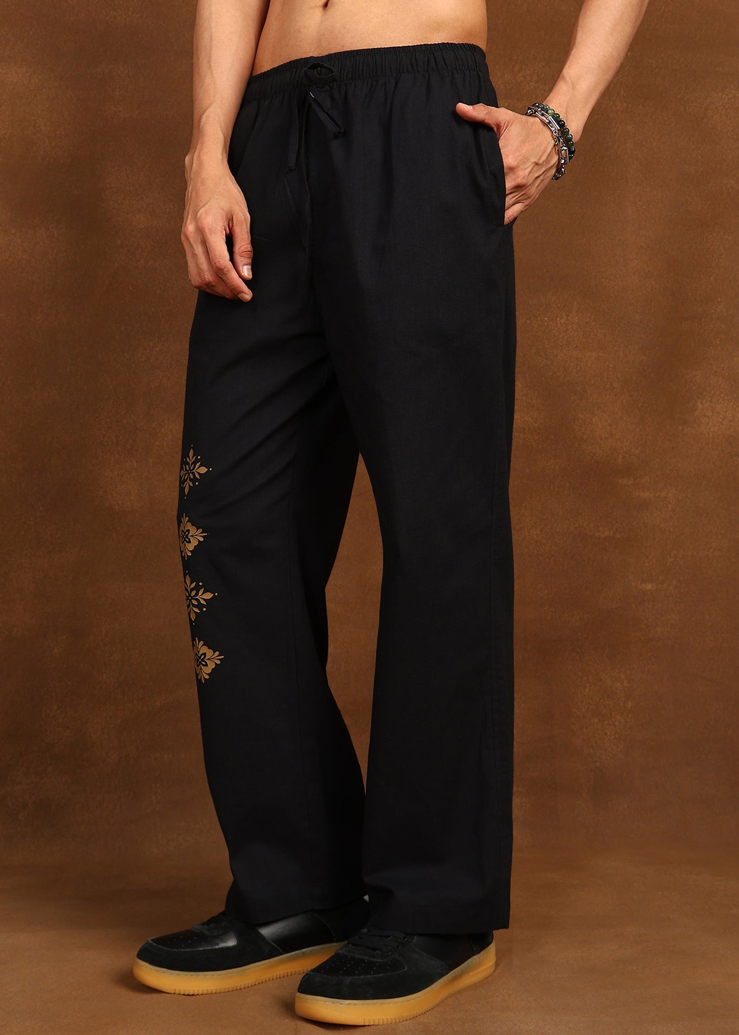 Fabmade Noir Bloom Trousers - Distacart