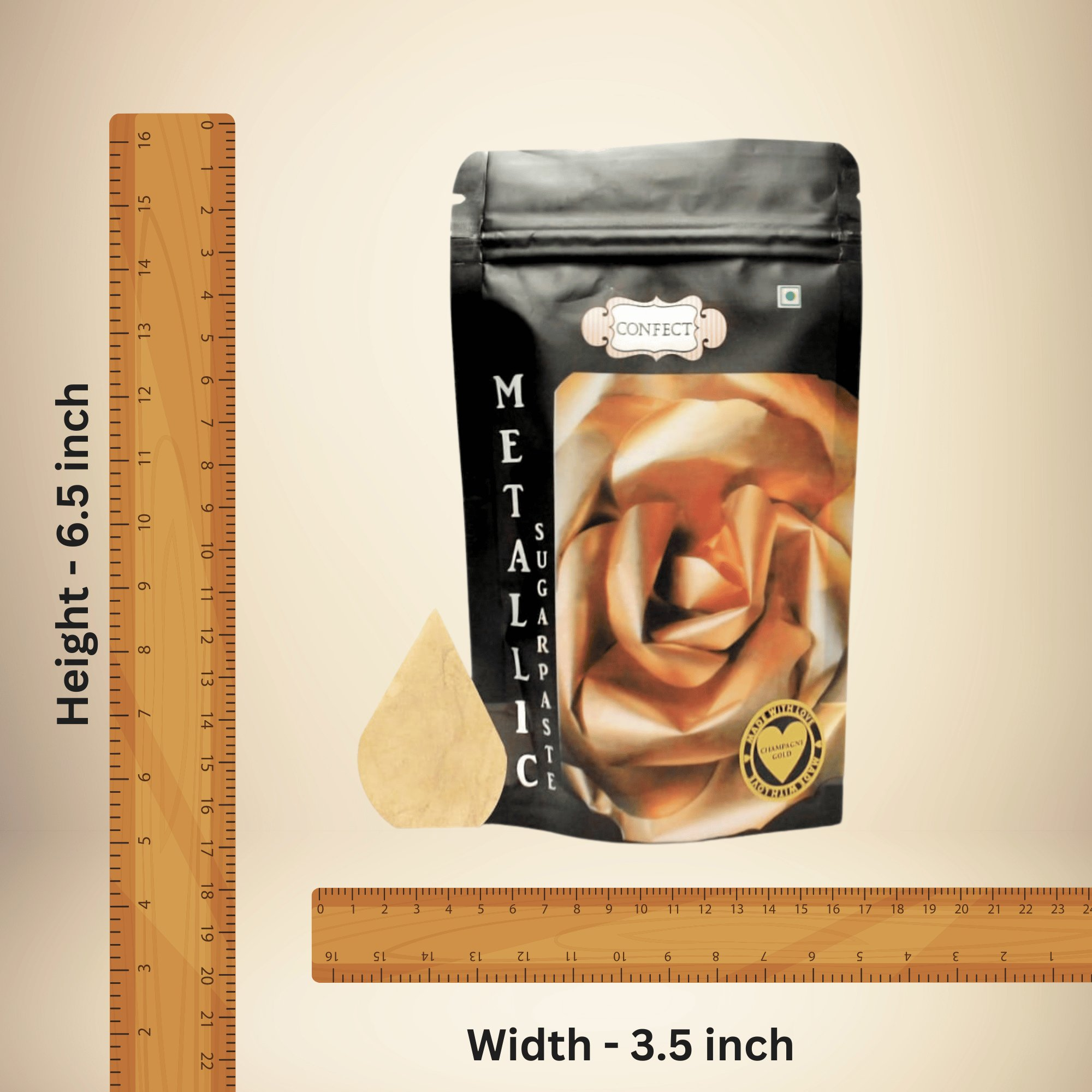 confect champagne gold sugar paste br b 250 gms b