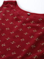 Thumbnail for Ahalyaa Boat Neck Printed Embellished Tunic - Distacart