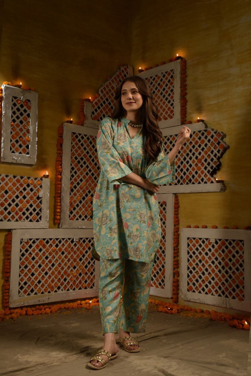 NOZ2TOZ Floral Printed Rayon Co-ords et - Distacart