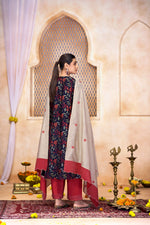 Thumbnail for BulBul Rashmi Printed Navy Kurta Set with Dupatta