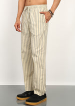 Thumbnail for Fabmade Sandline Stripe Linen Trousers - Distacart