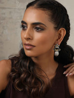 Thumbnail for trueBrowns Silver Tone Oval Drop Earrings - Distacart