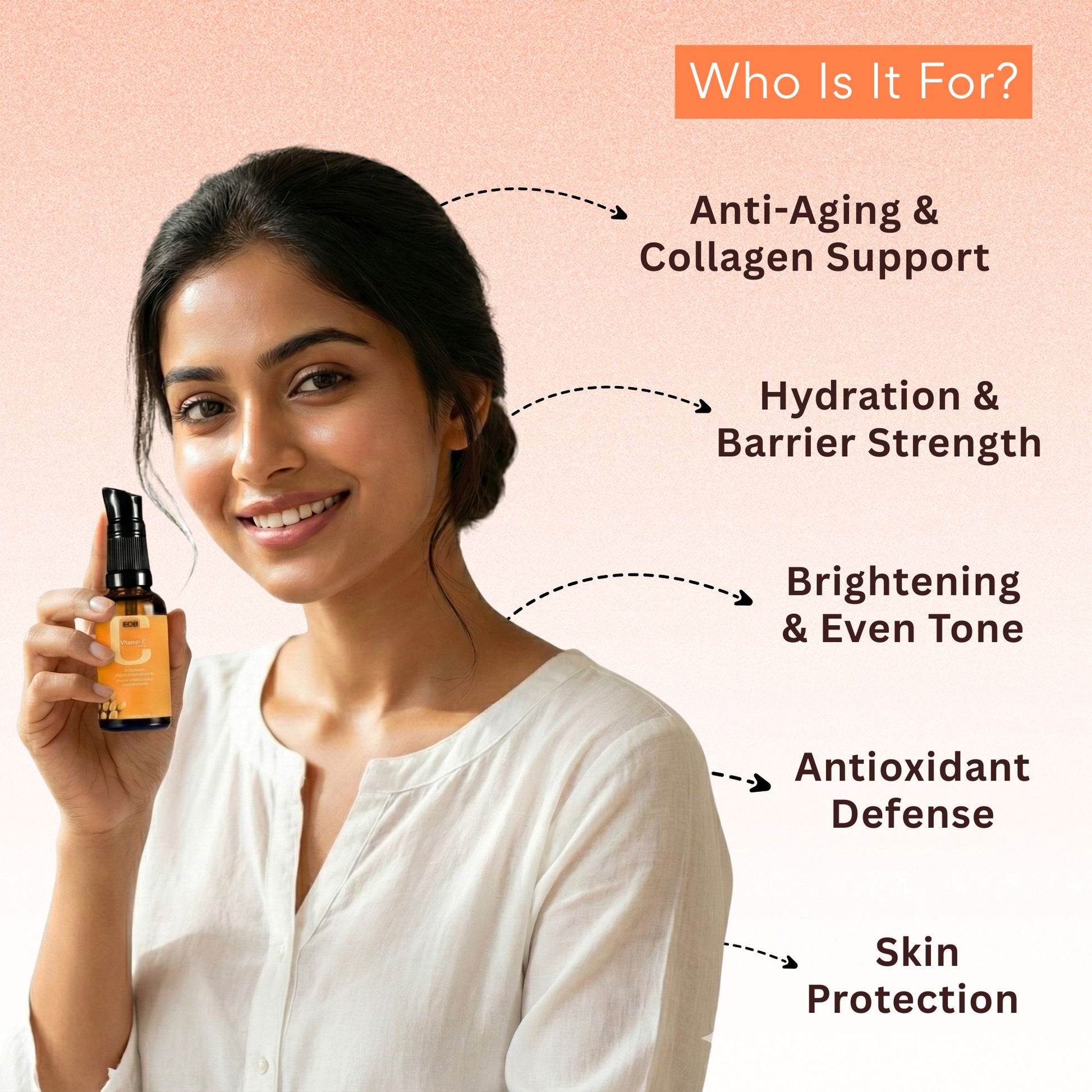 EOB 20% Vitamin C Serum with Hyaluronic Acid Face Serum - Distacart