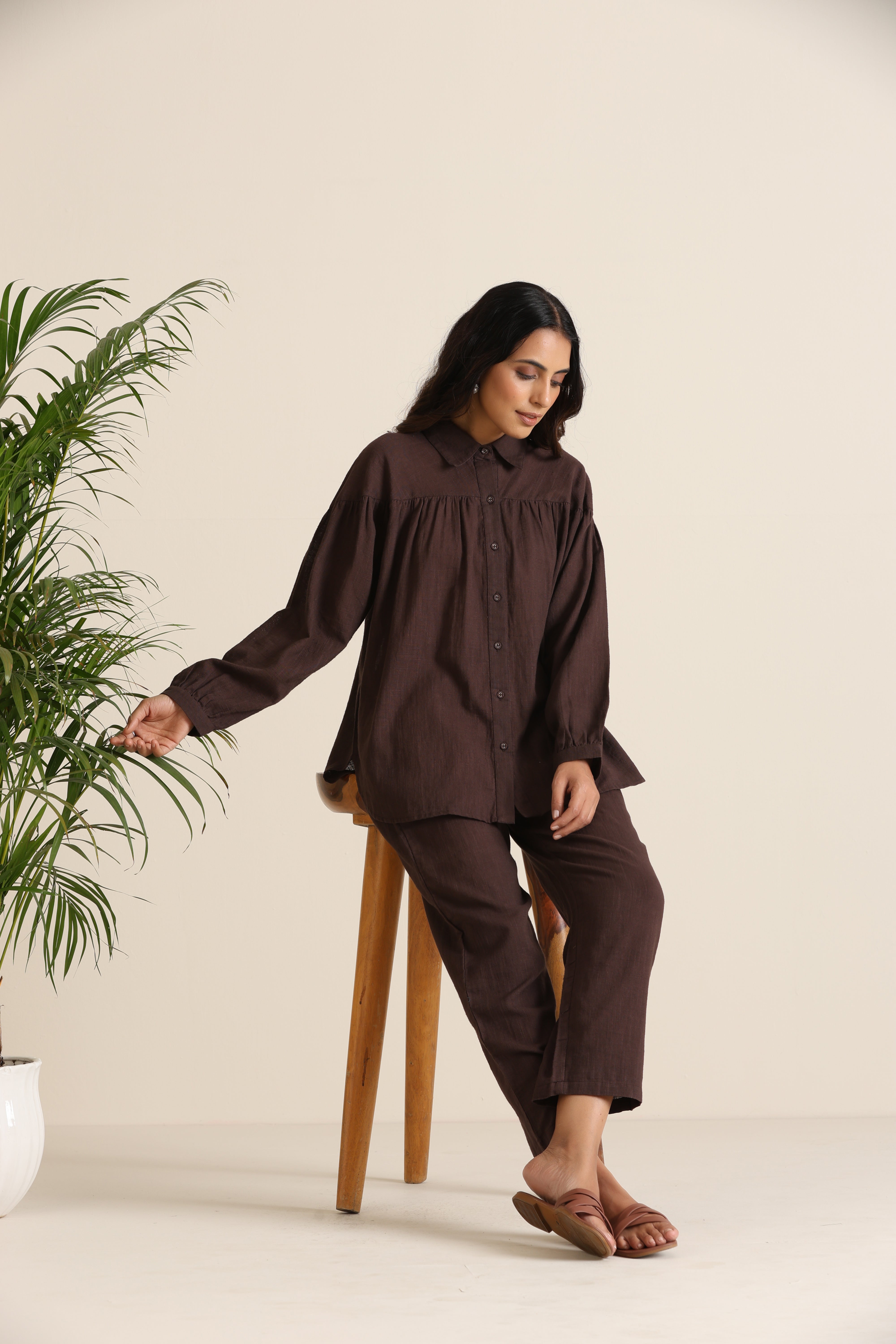 trueBrowns Cola Cotton Shirt Co-ord Set - Distacart