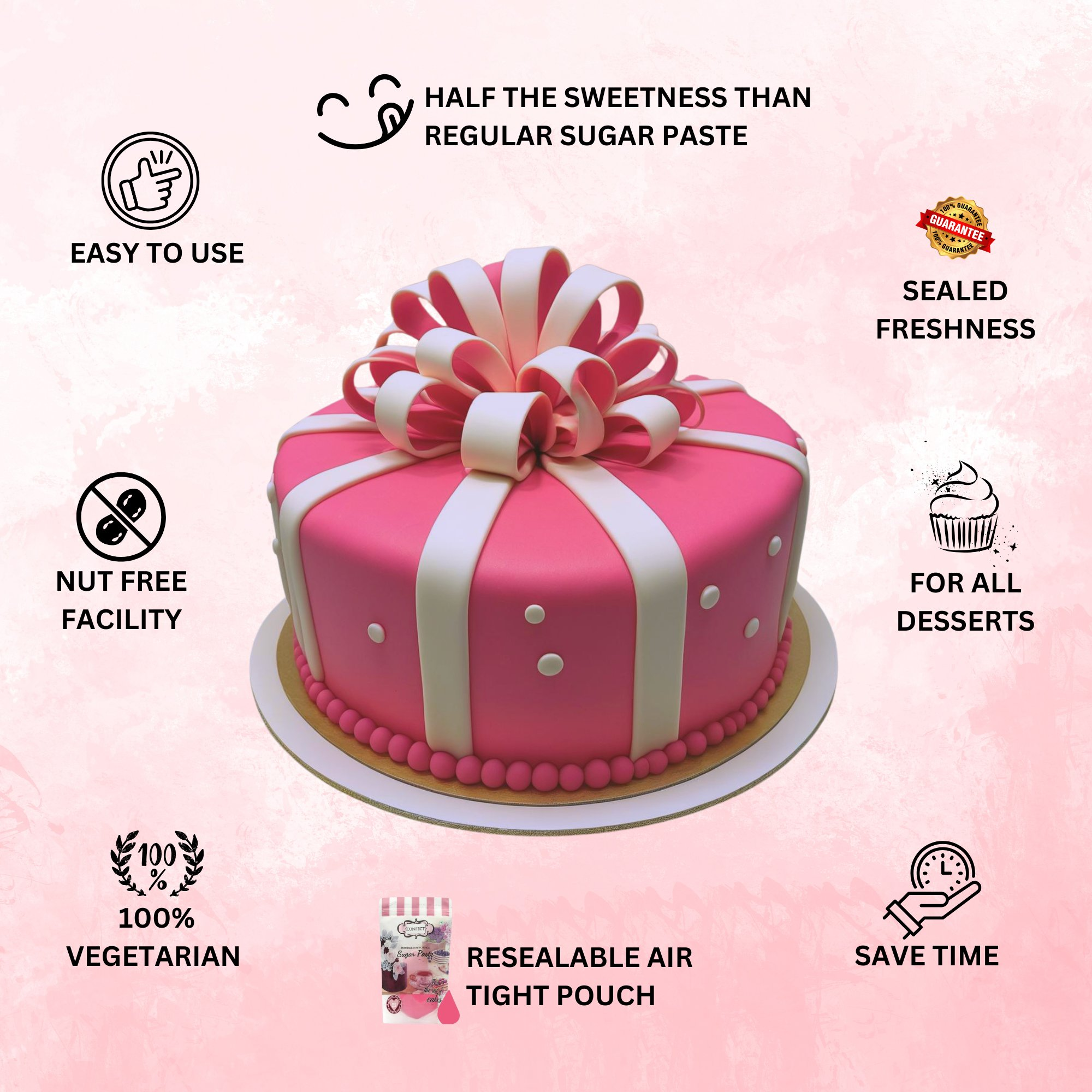 hot pink fondant edible sugarpaste 1kg