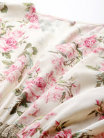 Thumbnail for Ahalyaa Plus Size Floral Printed Flared Sleeves Kaftan Kurta - Distacart