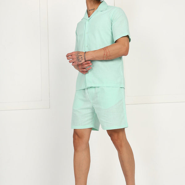 Fabmade Mint Breeze Linen Co-Ord Set - Distacart