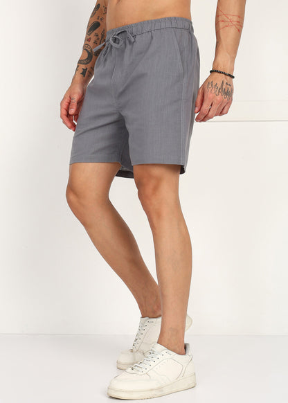 Fabmade Slate Drift Linen Pyjama Shorts - Distacart