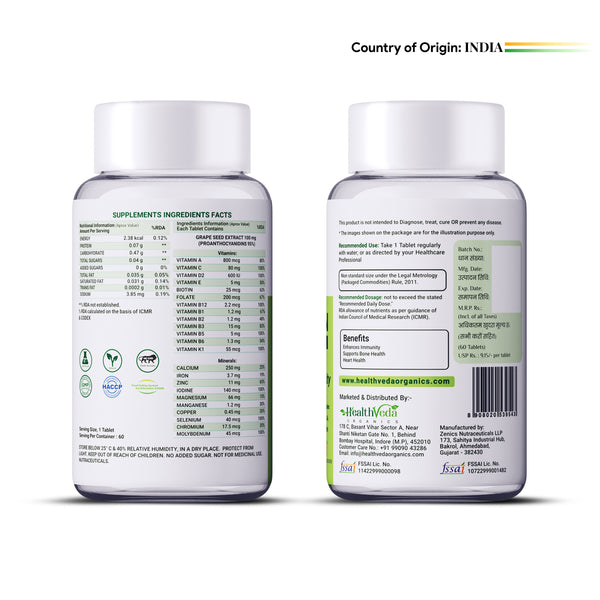 Health Veda Organics Multivitamin for Men Tablets - Distacart