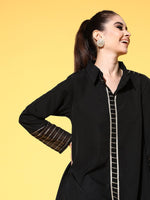 Thumbnail for Ahalyaa Women Black Printed Tunic With Palazzos - Distacart