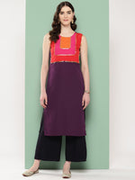 Thumbnail for Ahalyaa Women Yoke Design Sequinned Crepe Kurta - Distacart